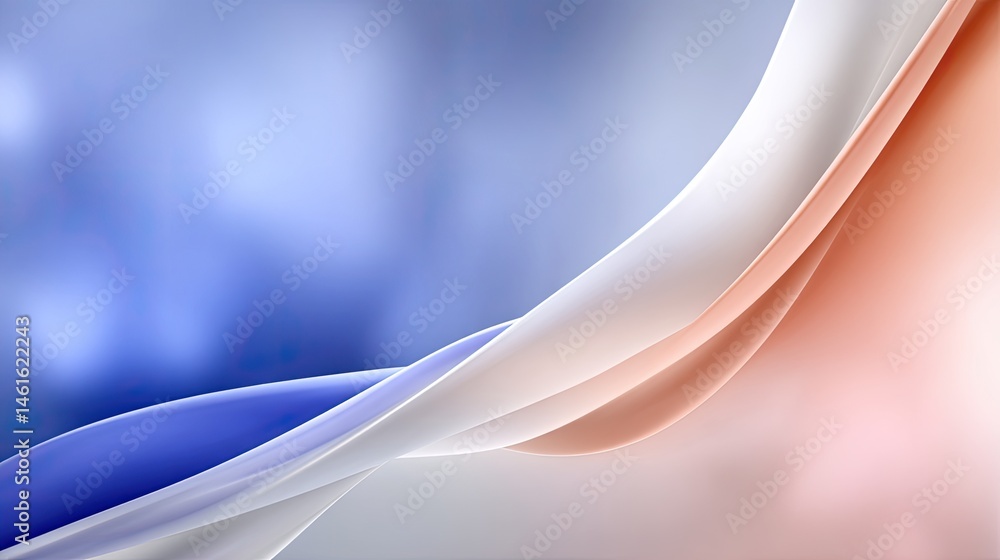 Poster soft gradient waves in blue and pink create an elegant and calming atmosphere, enhancing various dig