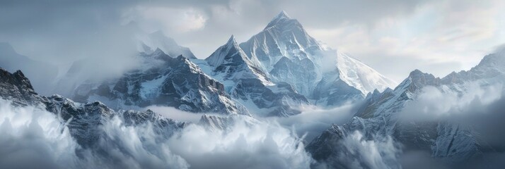 landscape snowy mountains
