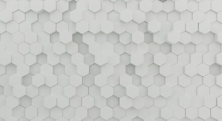 White honeycomb wall 3D geometric pattern