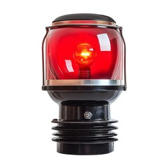 Red warning light with isolated.