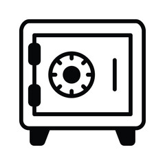 A customizable glyph style icon depicting bank vault