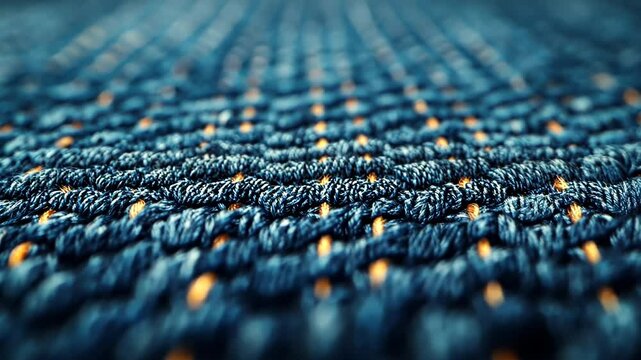 Close-up view of denim fabric texture