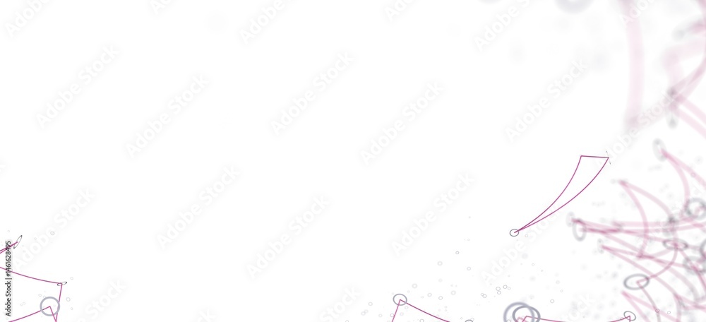 Poster Modern abstract background featuring delicate pink lines and dots on a white canvas. Perfect for minimal designs.