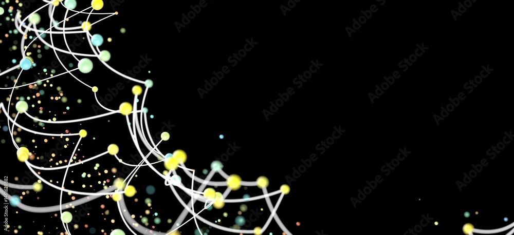 Poster Stunning abstract background with colorful nodes and connections. Perfect for technology, network, and connection themes.