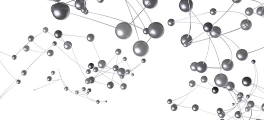 3D render of interconnected spheres, ideal for technology, network, or connection concepts.
