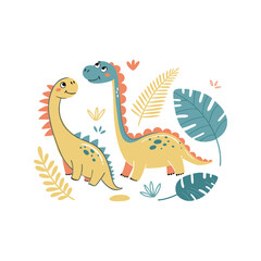 vector illustration of a dragon and dinosaur