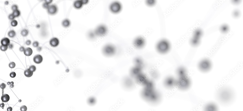 Poster Abstract background image of connected gray spheres. Perfect for technology, network, or connection concepts.