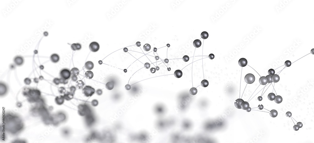 Poster Stock photo of an abstract network visualization. Perfect for technology, connection, and communication concepts.