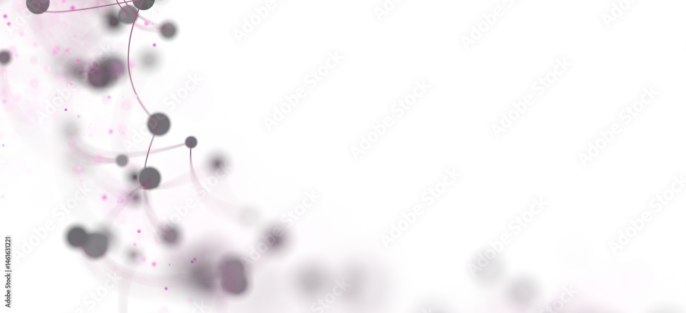 Poster Abstract background with pink and gray dots connected by lines. Perfect for technology, science, or network concepts.