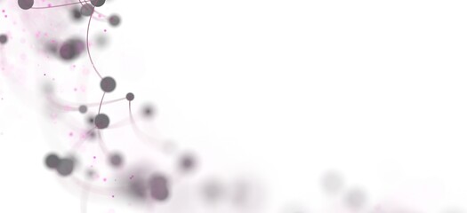 Abstract background with pink and gray dots connected by lines. Perfect for technology, science, or network concepts.