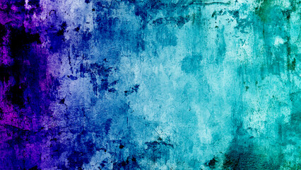 A close up of a grainy blue concrete studio wall. Blue textured plaster background with vignette effect for design projects Grungy abstract backdrop