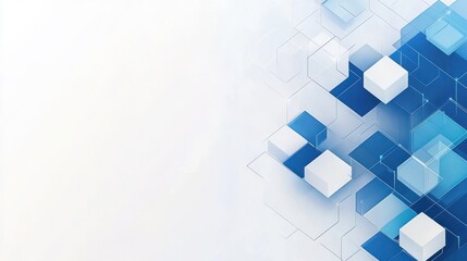 Fototapeta premium Ultra quality image of abstract blue cubes background for technology digital innovation and data visualization concept design.