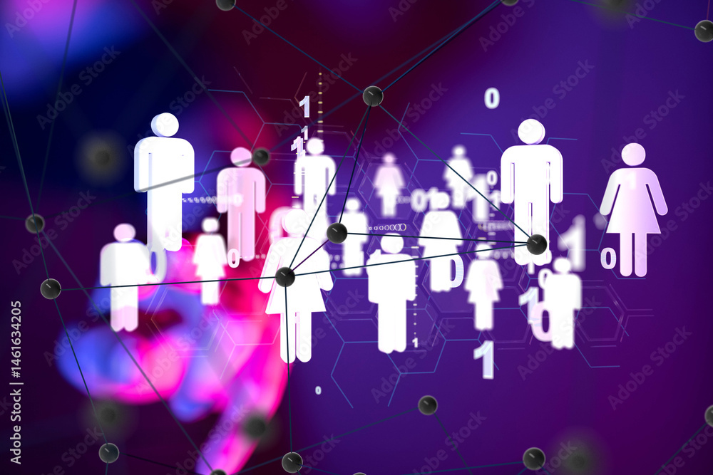 Poster abstract technology group and data 3d