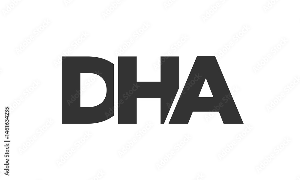 Poster dha logo design template with strong and modern bold text. initial based vector logotype featuring s