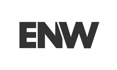 ENW logo design template with strong and modern bold text. Initial based vector logotype featuring simple and minimal typography. Trendy company identity.