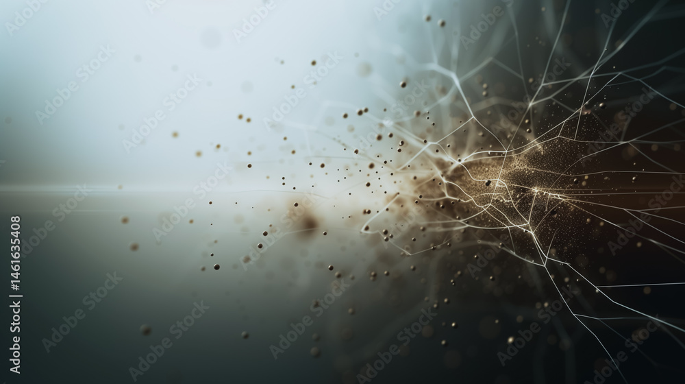 Poster digital burst: an abstract image depicting a digital explosion, a burst of information, data or code