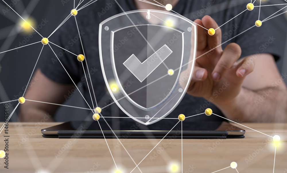 Poster security data code digital concept