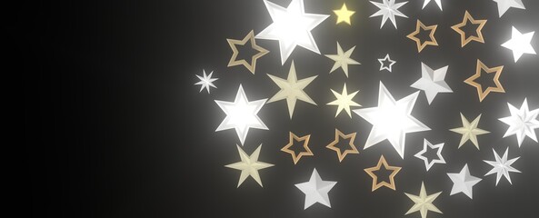 Christmas Star Plummet: Astonishing 3D Illustration Depicting Falling Holiday Stardust