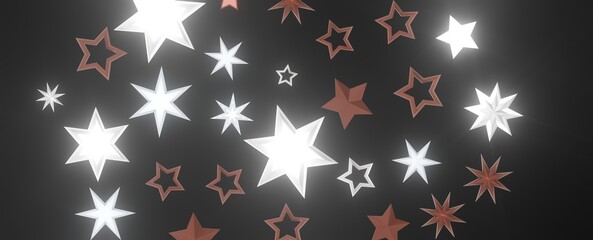 XMAS Glossy 3D Christmas star icon. Design element for holidays. -