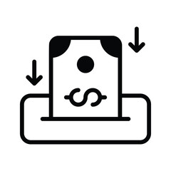 Visually appealing trendy glyph icon of money transaction