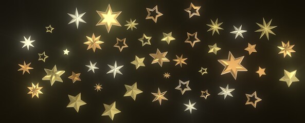 Drifting Christmas Stardust: Captivating 3D Illustration of Descending Stardust Particles for the Holidays