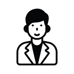glyph style icon showing business accountant character