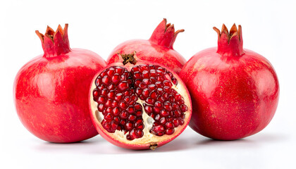 Harvesting fresh pomegranates fruit market food photography bright studio close-up deliciousness