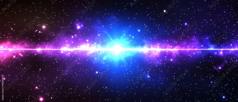Aufkleber cosmic nebula exploding with light and color in deep space; abstract illustration of galaxy formatio