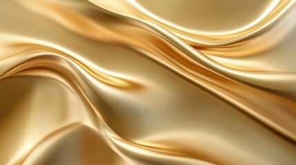 Fototapeta premium Luxurious Golden Fabric Background with Smooth Waves and Gentle Curves for Elegant and Glamorous Design Projects
