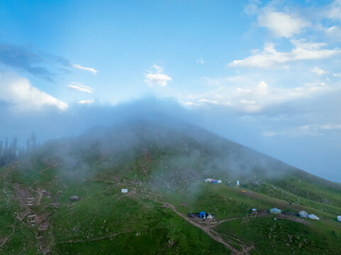 Fototapeta mountain landscape with clouds