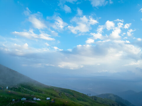 mountain landscape with clouds