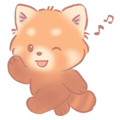 Cute Winking Red Panda