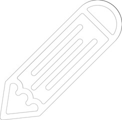 Kids Color Pencil In Double Outline Icon