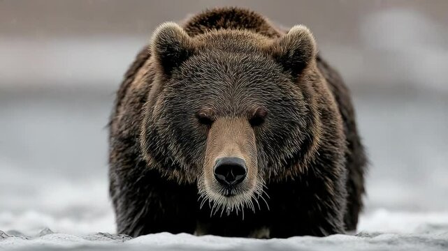 Bear on snow