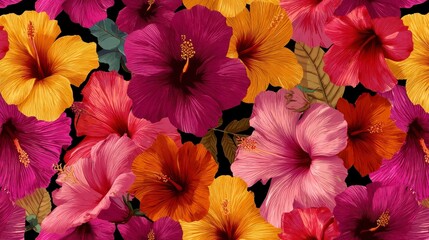 Vibrant Hibiscus Floral Pattern