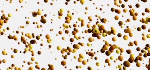 Floating gold and yellow spheres. Abstract background. Perfect for websites, presentations, and more!
