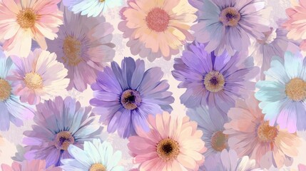 Fototapeta premium Soft Pastel Flower Pattern