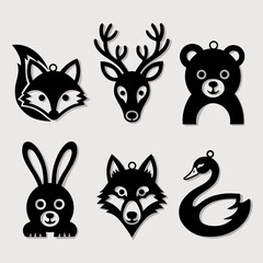 set of funny animals