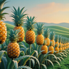 Obraz premium pineapple in the garden