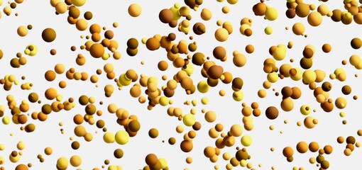 Abstract background of floating gold and yellow spheres. Perfect for presentations or websites.