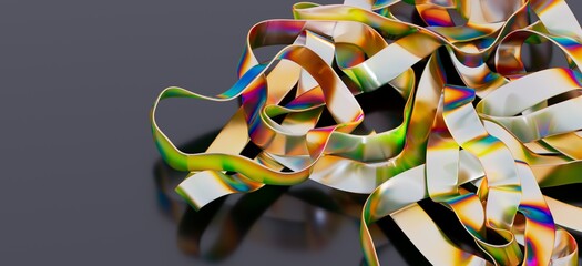 Colorful abstract background with iridescent ribbons. Perfect for design projects.