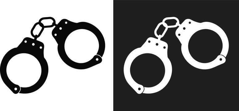 handcuff silhouette, handcuff vector art, handcuff icon vector illustration