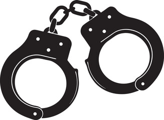 handcuff silhouette, handcuff vector art, handcuff icon vector illustration