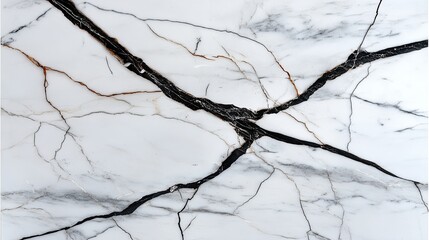 Black veins white marble texture.