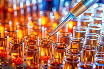 Pipette Dispensing Amber Liquid Samples