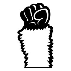 Llama fist up hairy monkey rebellion hand rebel Isolated Vector Graphic Design Illustration
