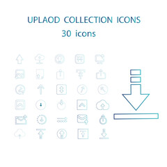 Upload icon collection colorful stroke 