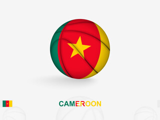 Cameroon Basketball Concept with National Flag Design.