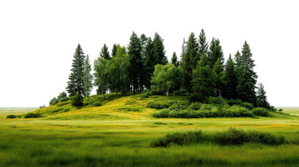 Fototapeta premium forest trees with meadow isolated on transparent background