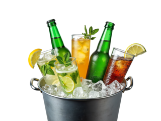 bottle of champagne and ice